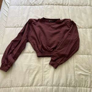 Zara Padded-Cropped Sweatshirt